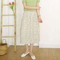 오키진 여성 플라워 밴딩 스커트