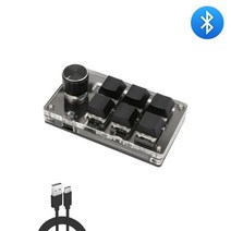 매크로 키패드 반쪽 엑셀 단축키 키보드 포토샵 영상 편집용 한손키보드 usb 맞춤형, 블루 스위치, N03 .K06-Black-BT