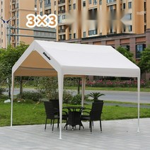 자바라 캐노피 전원주택 방수 천막 텐트 야외 테라스, 국방색 3mx3m (지붕만)