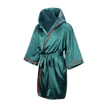 복싱가운 후드 실크 새틴 전체 길이 무술 킥 경기 훈련 망토 여성 남성 무에타이 mma 유니폼 권투