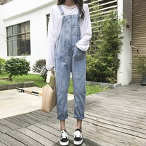SAMARA 여자바지 점프수트 오버롤팬츠 멜빵바지 청바지 면바지 데님 RH49