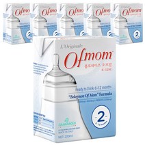오브맘 액상분유 2단계(6~12개월) 200ml, 1개입, 18개