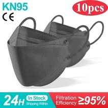 귀편한 새부리형마스크 귀안아픈 마스크 대형 10/30/50PCS Kn95 먼지 마스크 Ffp2 N95 호흡기 마스카라 Hom, 09 Gray-10PCS, 한개옵션1
