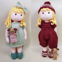 [써니의실노리]에리카랑 꼬마강아지 코바늘 손뜨개인형 DIY패키지