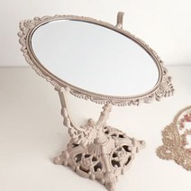 [디작소]인테리어 장식 프렌치 양면 탁상 거울 2color, 색상:아이보리|사이즈:free