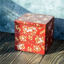 일본풍 벚꽃 초밥통 3단 도시락통 소풍 나들이, 미디엄서포트싱글커버후지산15CM