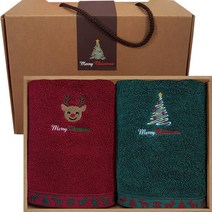 크리스마스타올 2장선물세트, 랜덤 2장세트