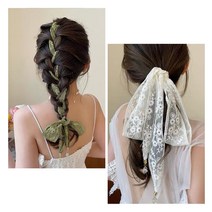 춘게엘 레이스 벨트 그린 리본 장식 스카프 스몰 넥타이 헤어밴드 롱 슬림 펜던트 목걸이 스카프L942