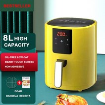 에어 프라이어 팬 6L 전기 0ven 스마트 대용량 건강 및 저지방 가전 플러그 EU/AU/UK/us용, 02 8L Yellow_05 AU
