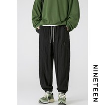 힙합 스트릿 밴딩 시보리 조거 배기 팬츠 남자 레트로 바지
