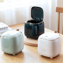 사무실 개인책상거치용 원터치 미니휴지통 화장실 쓰레기통 화장대, 화이트