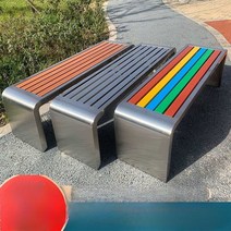 야외용 알록달록 정원 벤치 긴 의자, 길이 150cm 폭 40cm 블랙