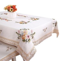 후아나야 테이블보 화이트 4인 식탁보, 150x150cm, C