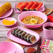 옛날 엔젤 멜라민 분식 분식집 떡볶이 중국집 식기 접시 그릇, 핑크