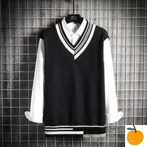 크리켓니트 브이넥 스웨터 남자 코디 풀오버 빈티지 레트로 가을 겨울니트