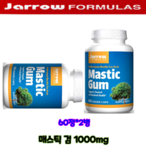 매스틱검 자로우 포뮬러스 매스틱 검 Mastic Gum 유향나무 수지추출물 1OOOmg [6O정*2병], 2개