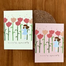 미니축하엽서(튤립), 분홍