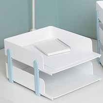 2단 서류정리대 3단 서류트레이 문서 보관함 책상 서류 받침대, 민트