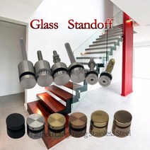 강화유리난간 손잡이 유리 난간대 304 316 스테인레스 스틸 프레임리스 블랙 난간 클램프 브래킷 계단 발코니용 스탠드 오프, 304 40-30