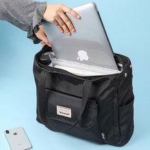 노트북가방 숄더 남녀크로스 15.6/14/13인치 여행용 대용량, 블랙방진쿠션+단독어깨끈+확장버클