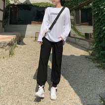 마이시즌 여성 바스락 허리밴딩 카고 조거 팬츠