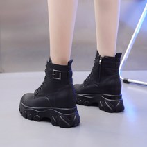 리얼 가죽 키높이 워커 가 앵클부츠 통굽 가죽롱부츠 털롱부츠 이쁜신발 여성앵글부츠 여성통굽부츠 엄마