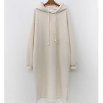 퍼니걸스 5608 데일리 루즈핏 기모 후드 롱 원피스 여성의류