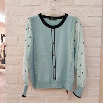[헤이린] 뉴욕 SH01 라운드 쉬폰팔 니트 HN1KT1024