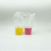 테이크아웃 컵케리어 2구 200매 카페 포장 비닐 일회용컵 음료 커피 무지, 1개