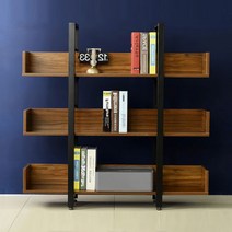 DN2614 3단책장(칸막이형) 1200 스틸T6 장식장 DIY, 아카시아 블랙