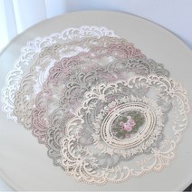 [미플래닛] 레이스 자수 인테리어 매트 [5color], 1개, 베이지