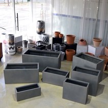 그레이 모던 FRP 직사각화분 H5020 넓은 옆이