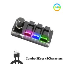 기계식매크로키보드 미니 프로그래밍 가능한 기계식 USB RGB 게이밍 커스텀키보드 핫스왑 단축키 포토샵 캐드용, 없음, 없음, 9.6-RGB-Black - 블루 스위치