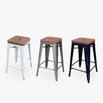 디자인체어 1092 티크원목 바스툴 (3 color), 화이트