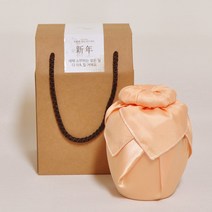 [나눔파티] 6형제소금밭 웨딩 고급소금선물 답례품, 1개, 실크보자기항아리(피치)_아로니아소금