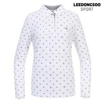 이동수 골프웨어 여성 긴팔 피케 티셔츠 화이트 F0ATS2030-W1