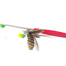 고양이 깃털 장난감 3단 낚시대 캣토이 반려묘 놀이기구 낚싯대 냥이 펫, 1개