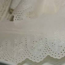 레이스여왕 단면 자수 면레이스 마리 로즈 레이스 폭 11.5cm X 270cm, 광목