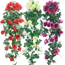 진성 벽걸이용 장미조화 인조넝쿨, 걸이용장미-연핑크