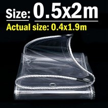 타프쉘 0.55mm 투명한 PVC 방수포 방수 피복 Windows 방풍 덮개 대피소 옥외 야영 천막, [01] 0.5x2m