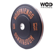 [와드프렌즈] 오렌지 컬러 엣지 올림픽 범퍼 플레이트 15LB (2PCS), 컬러:오렌지 / 무게:15LB