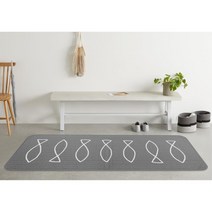 홈카페 부드러운 거실 순면 매트 카페트 발매트추천 생활잡화쇼핑몰 현관러그추천 욕실러그, 모노피쉬퀼트 그레이 70x240