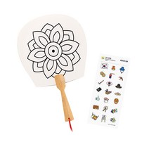 평부채 재료 입문형 초등 어린이 종이 부채 만들기 세트 꾸미기 여름 diy 키트 성경 학교 돌봄 교실 복지관, 평부채 입문형(단청)(스티커증정), 1개
