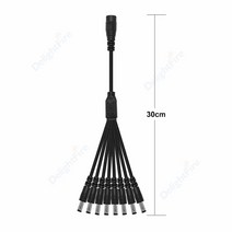 전원분배기 호환 5.5mm 2.1mm DC 전원 분배기 케이블 1 ~ 2/3/4/5/6/8 웨이 5V 12V 24V 어댑터 LED 스트립, 08 1 to 8 way black_03 5pcs