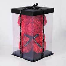미녀와야수장미 부모님꽃 선물 발렌타인데이 플라워상자 프리저브드 유리돔 결혼1주년 3주년 20주년 100일 500일 28, 3-25cm 상자