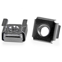 StarTech. com CABCAGENT62B M6 케이지 너트 100팩 블랙 마운팅 서버 랙 캐비닛용, 50x M6, Silver Cage Nuts