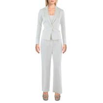 Le Suit 쁘띠 여성 섀도우 스트라이프 2PC 팬츠 정장, Vanilla Ice, US 2 Petite (XS)