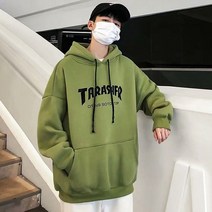 남자 후드티 기모 오버핏 트래셔