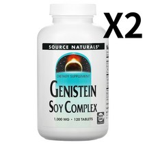 [2병묶음]소스내추럴스 제니스테인 쏘이 Genistein Soy Complex 1000mg 120정 다이제인 글리시테인, 1개, 기본