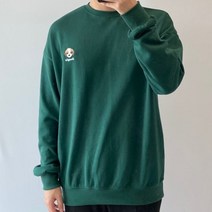남녀공용 강아지 자수 오버핏 맨투맨